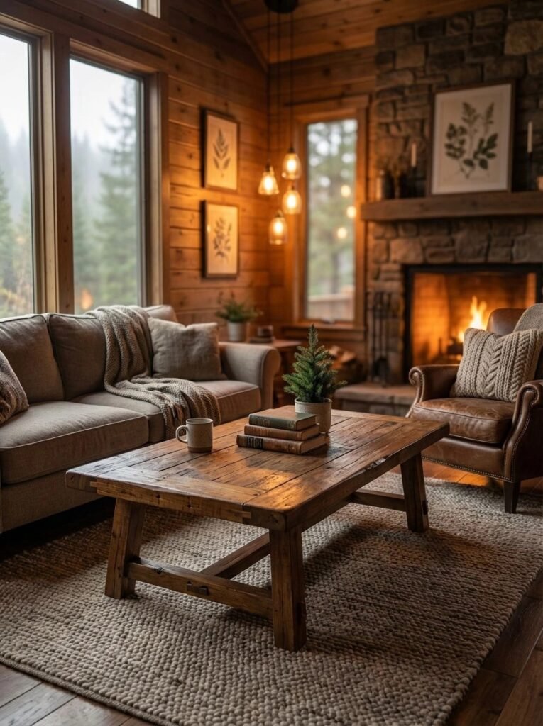 cozy cabin living room