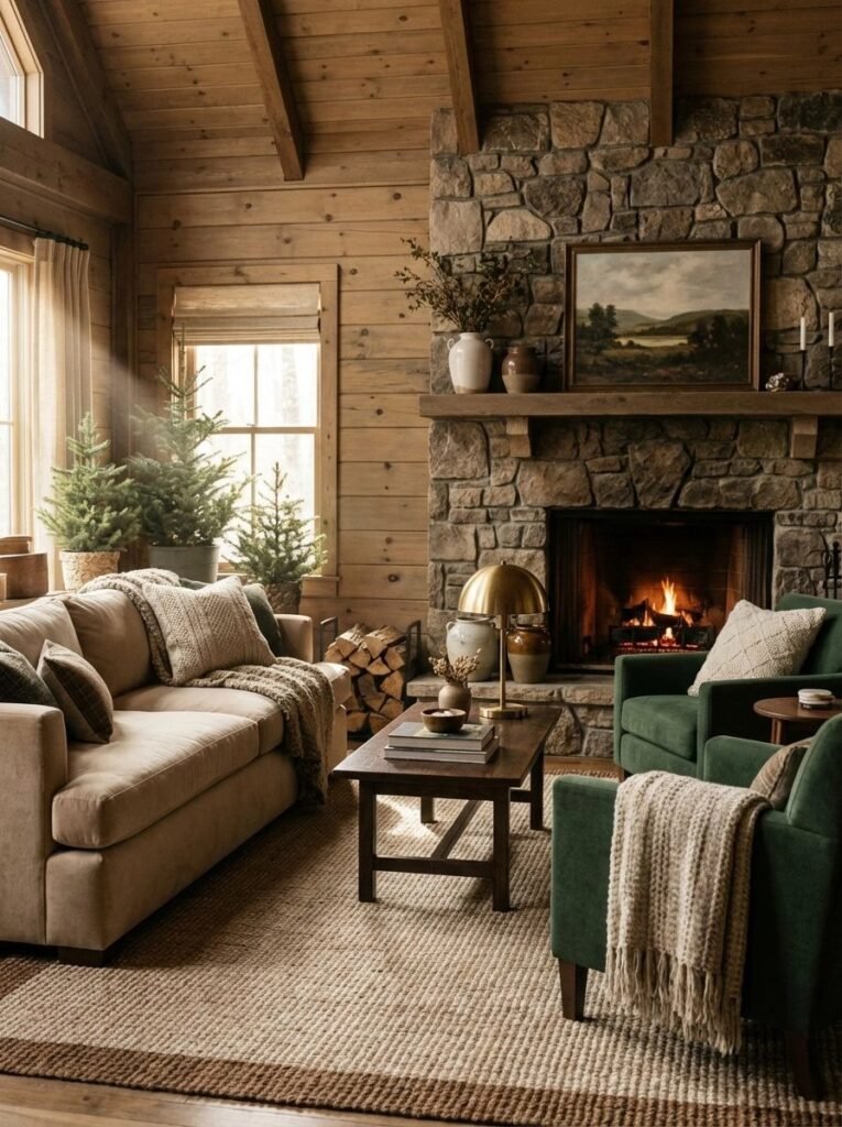 cozy cabin living room